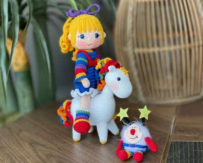 Crochet Amigurumi Rainbow Brite Girl Doll With Twink And Starlite