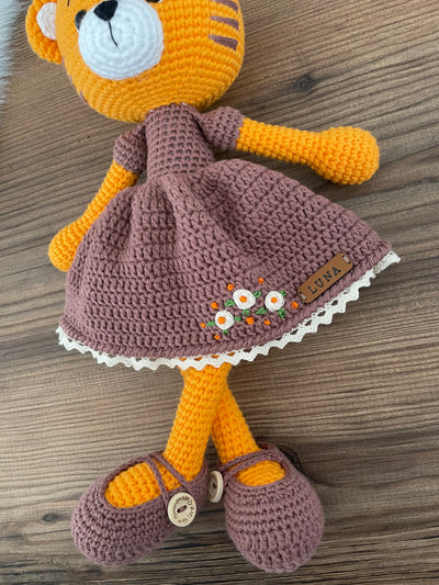 Crochet Amigurumi Dressed Tiger Toy