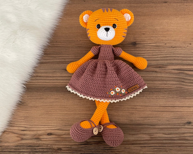 Crochet Amigurumi Dressed Tiger Toy