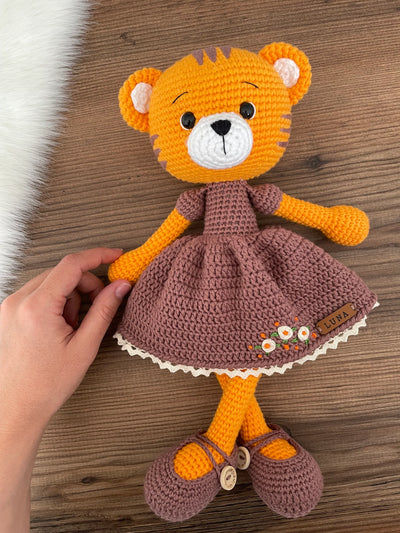 Crochet Amigurumi Dressed Tiger Toy