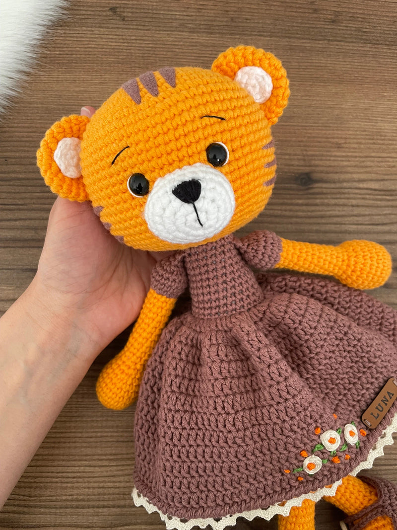 Crochet Amigurumi Dressed Tiger Toy